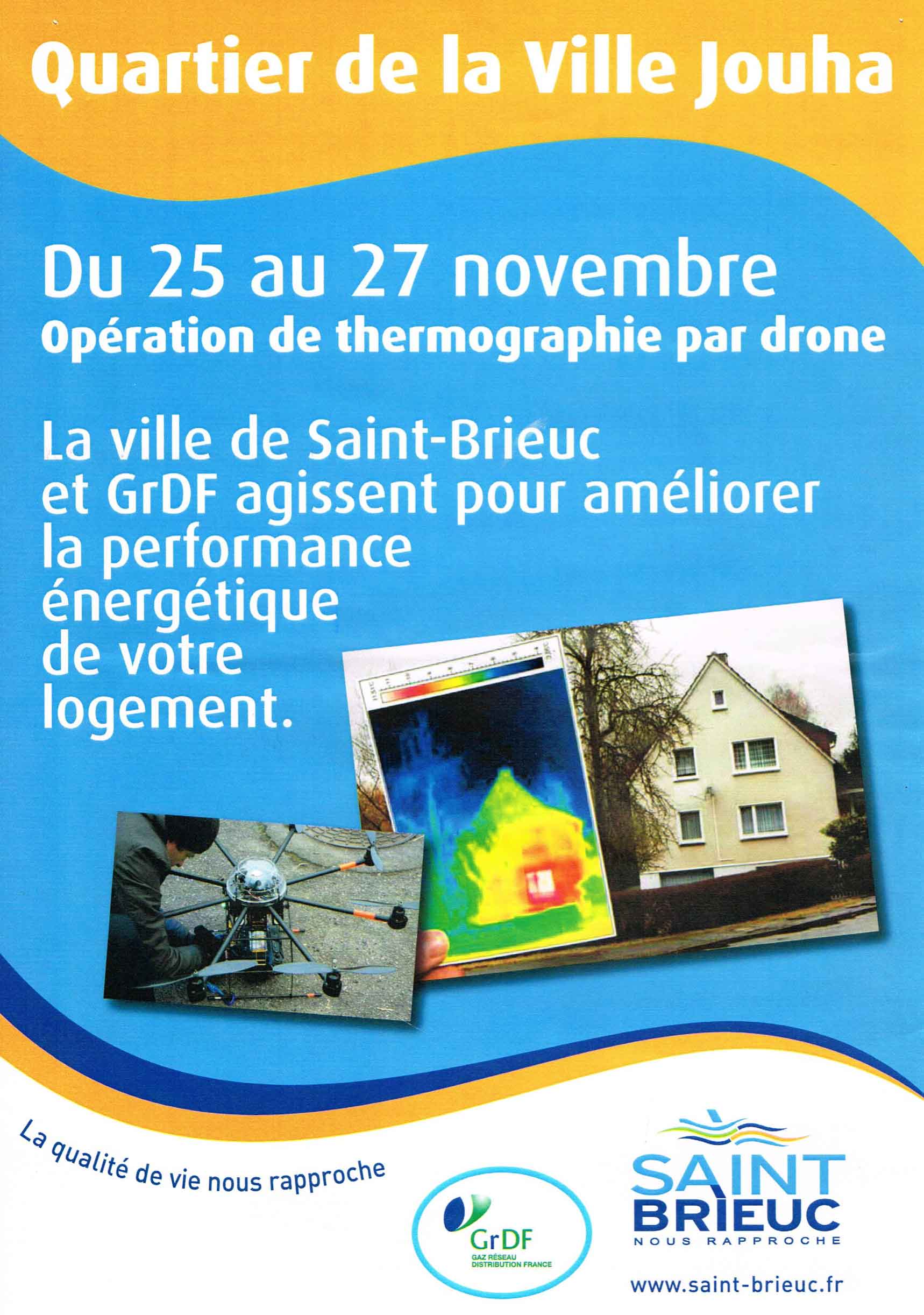 Thermographie par drone de la ville de Saint Brieuc