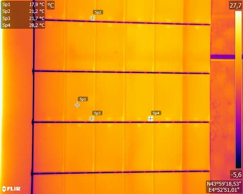 Hot-spot, anomalie thermique que une centrale solaire